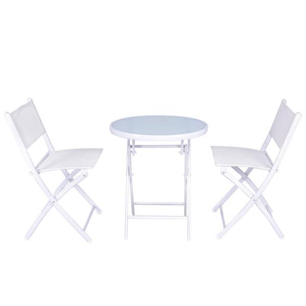 WELLFOR 3-Piece Metal Outdoor Bistro Set