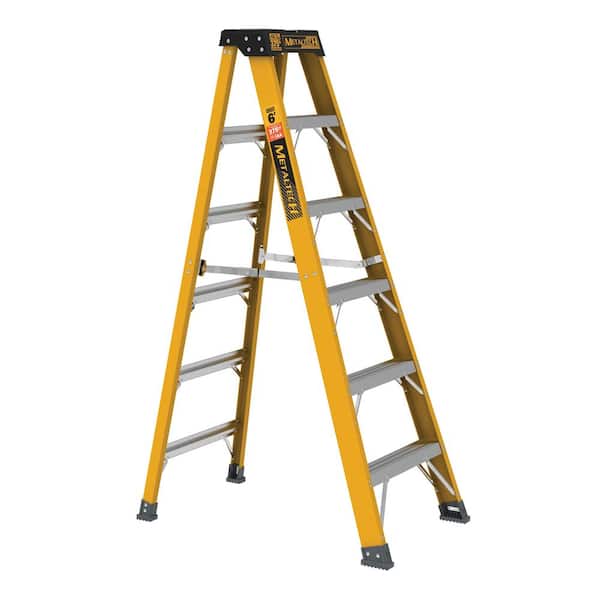 6 ft. Fiberglass Step Ladder with Maximum Reach of 10 ft. 6 in., 375 lbs Load Capacity