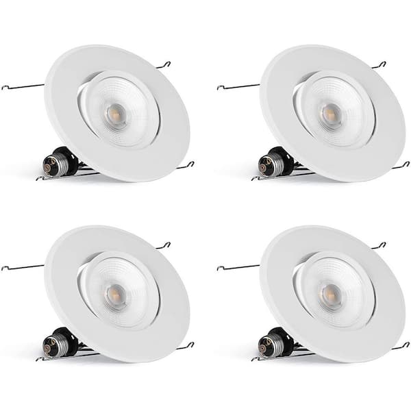Hyperikon Downlight 6 in. 3000K 75-Watt Equivalent Soft White New Construction Dimmable Gimble Recessed Integrated LED Kit 4-Pack