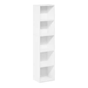 Pasir 52.1 in. White 5-Shelf Standard Bookcase