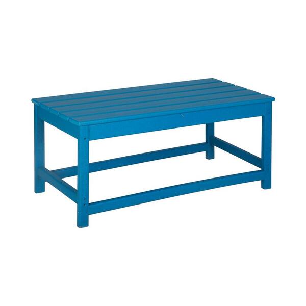 WESTIN OUTDOOR SKY Pacific Blue Poly Outdoor Adirondack Coffee Table 2001CTPB The Home Depot