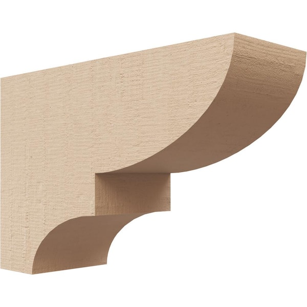 Ekena Millwork 2 in. x 4 in. x 6 in. Series 3 Classic Ridgewood Rough Cedar Woodgrain Timberthane Polyurethane Corbel, Primed Tan