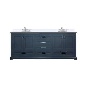 Dukes 80 in. W x 22 in. D Navy Blue Double Bath Vanity, Cultured Marble Top, and Faucet Set