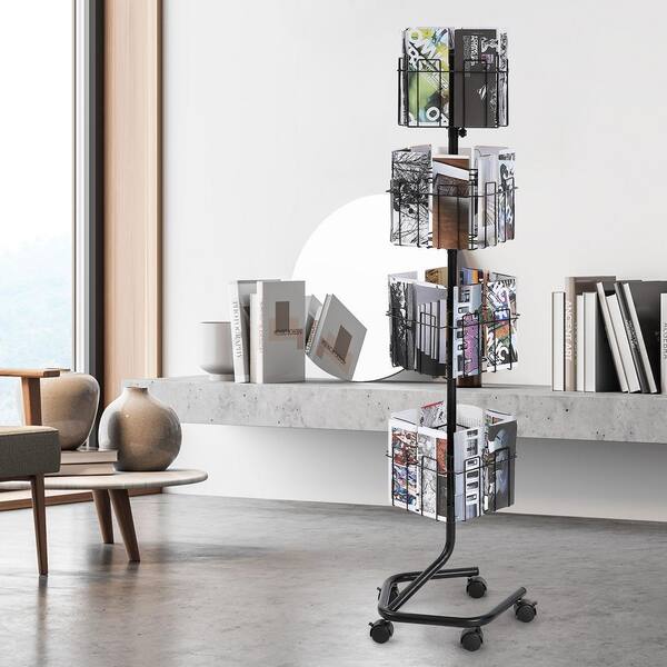 SKYSHALO Brochure Display Rack, 60 in H x 14.96 in W Freestanding