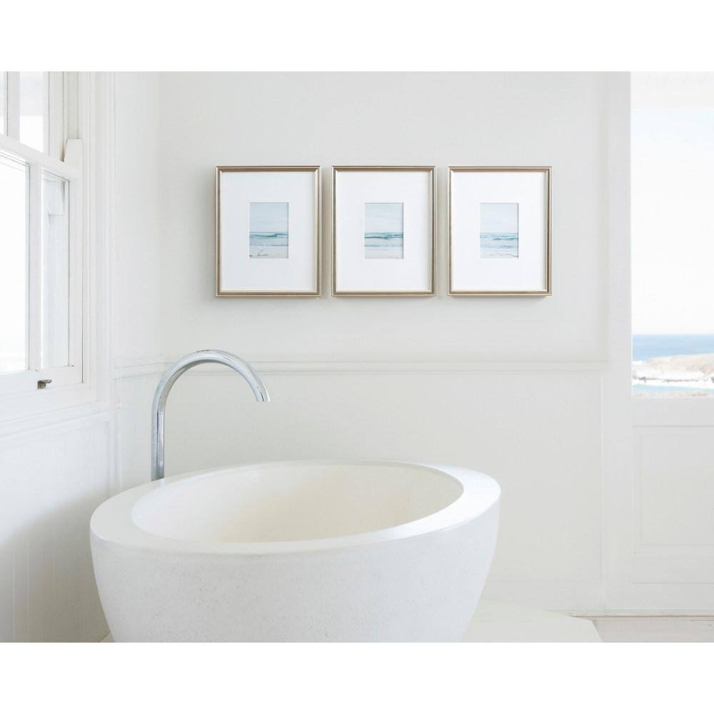 Silver Coastal Landscape Watercolor Framed Art Set, 11x14