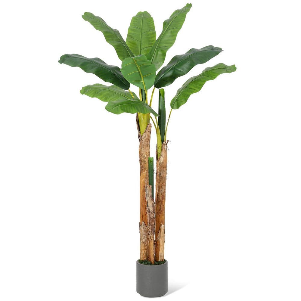 Garvee 5 ft. Artificial Banana Tree, Faux Banana Tree with Grey