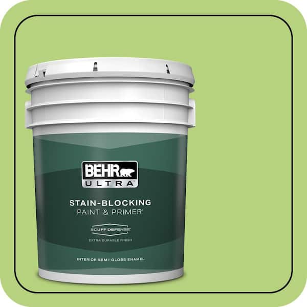 BEHR ULTRA 5 gal. #420B-4 Tart Apple Extra Durable Semi-Gloss Enamel Interior Paint & Primer