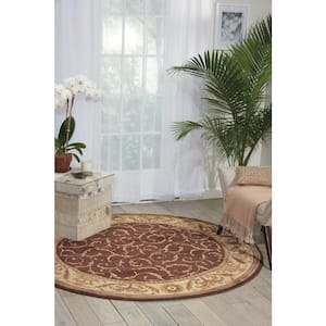 Somerset Brown 6 ft. x 6 ft. Persian Vintage Round Area Rug