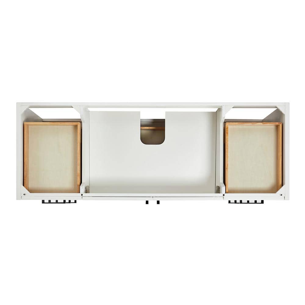 Kelly 60" White Solid Wood Freestanding Bathroom Vanity