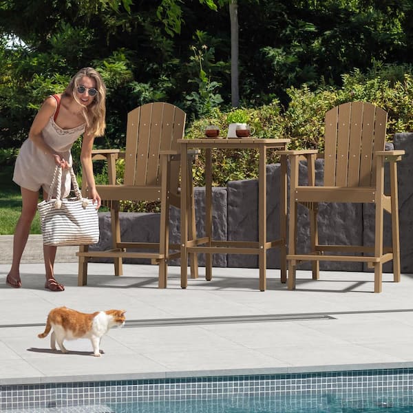 DEXTRUS Marshall University Hunter Brown Adirondack Chair for Patio Pool Deck Lawn and Garden