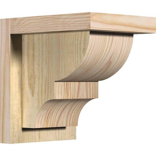Ekena Millwork 6 in. x 8 in. x 8 in. Douglas Fir Ridgewood Rough Sawn Corbel with Backplate