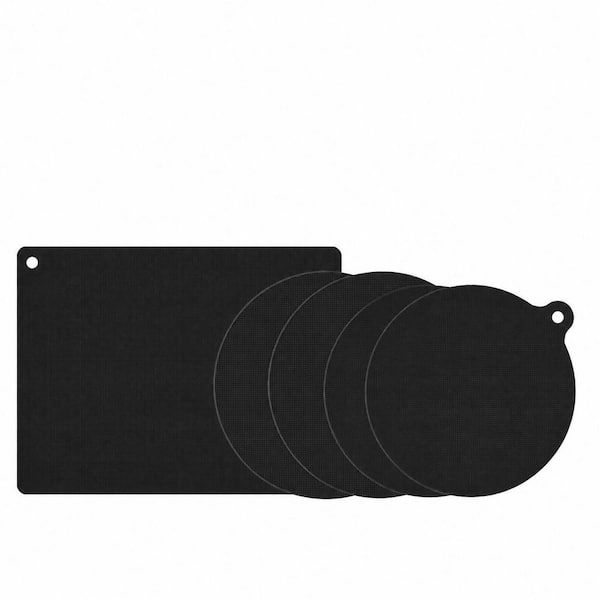 5-Piece Light Black Induction Cooktop Mat Set, PTFE Fiberglass Scratch Protectors for Stovetop Surfaces