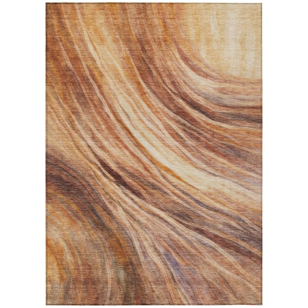 Chantille Machine Washable Indoor/Outdoor Abstract ACN2877 Paprika 3 ft. x 5 ft. Area Rug