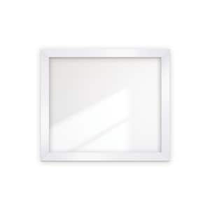 Farmhouse Pearl White Framed Wide Wall Mirror 40 in. W x 46 in. H