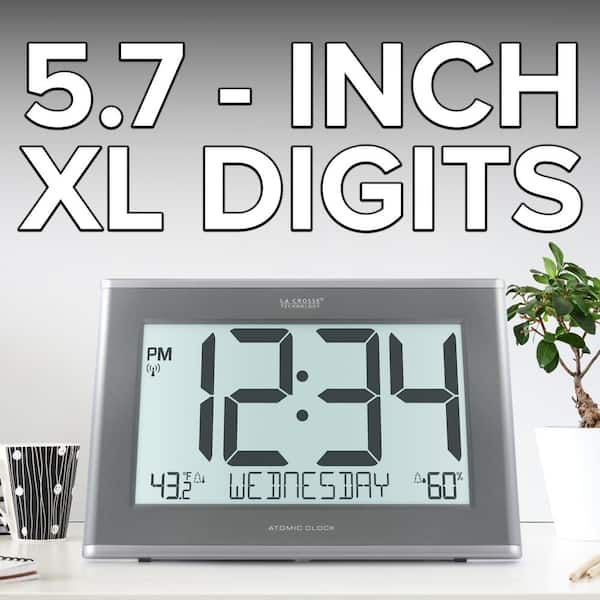 La Crosse Technology Extra-Large Slim Atomic Digital Cool Gray