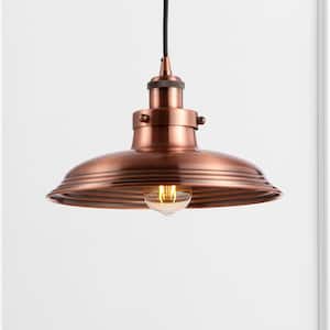 Bedford 11 in. Copper Adjustable Iron Industrial Rustic LED Kitchen Pendant