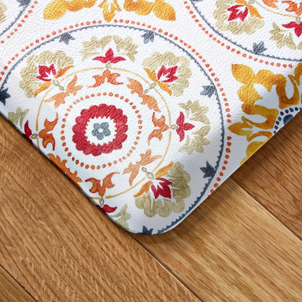 Fiesta Red and Yellow PVC Anti-Fatigue Kitchen Mat