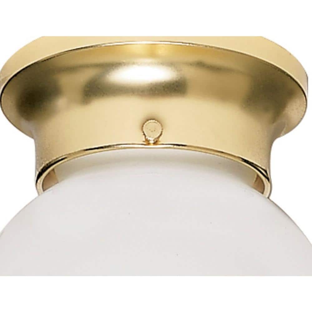 Elegant Polished Brass Globe Ceiling Fixture with White Glass