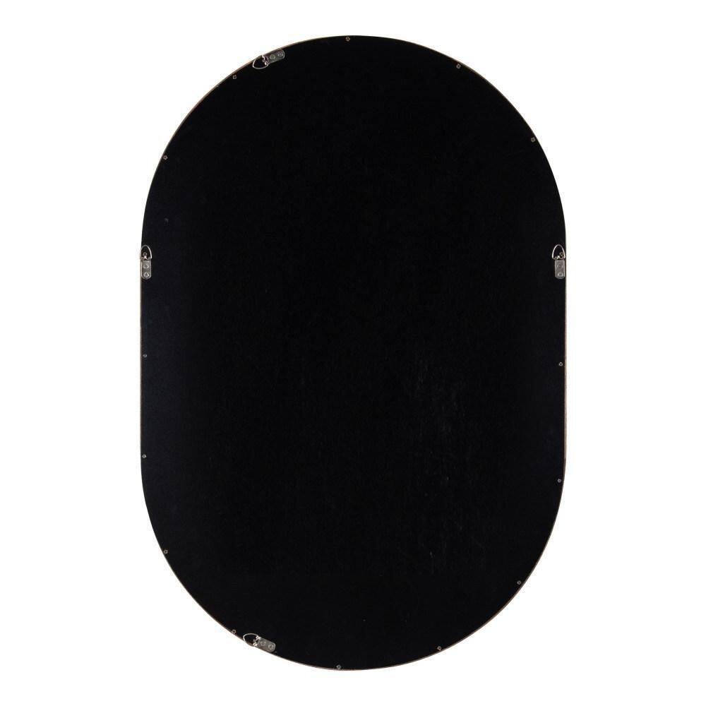 Walnut Brown Capsule Wall Mirror with Poplar Wood Frame, 24x36