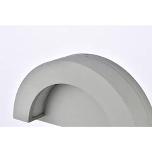 Timeless Home 1-Light Semi-Circular Silver LED Outdoor Wall Sconce