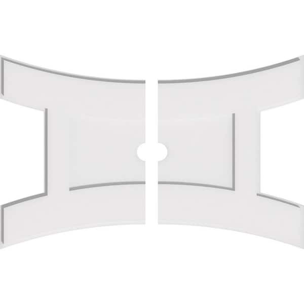 Ekena Millwork 32 in. W x 21-3/8 in. H x 2 in. ID x 1 in. P Haven Architectural Grade PVC Contemporary Ceiling Medallion (2-Piece)
