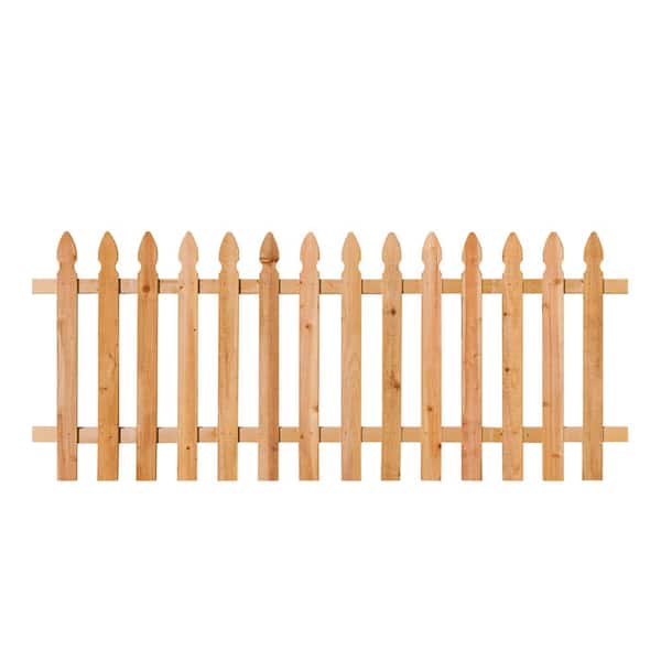 Outdoor Essentials 3-1/2 ft. x 8 ft. Cedar Spaced French Gothic Fence Panel