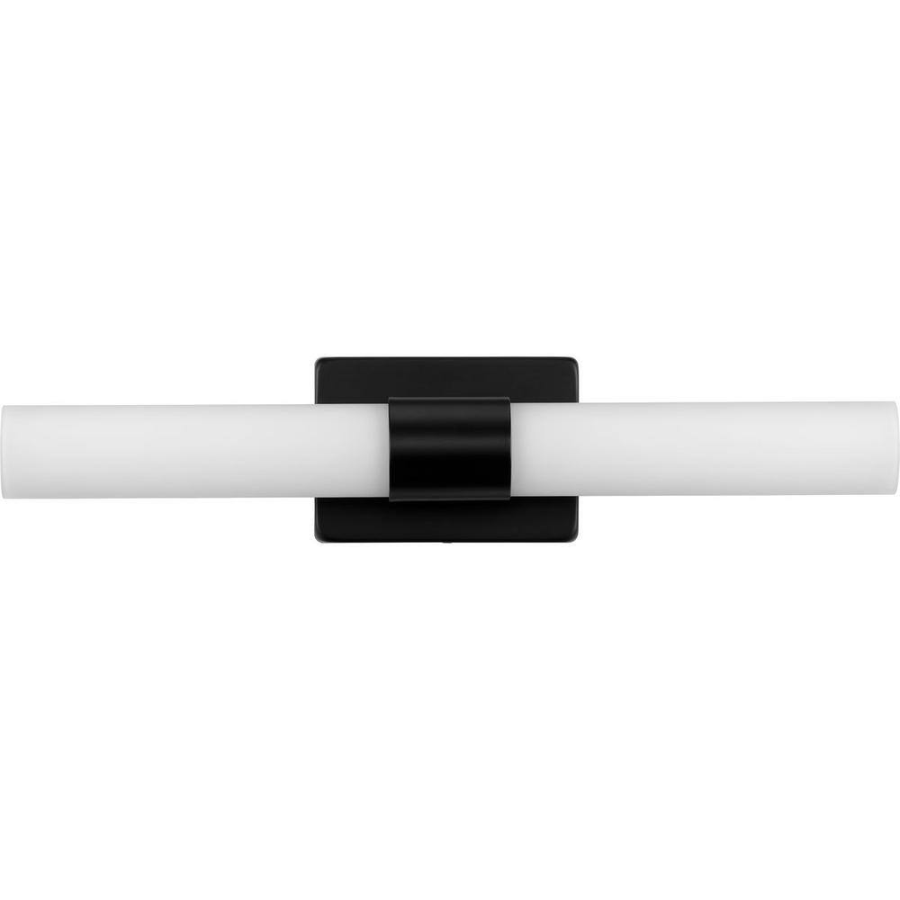 Blanco Black LED Wall Sconce with Etched White Glass Shade