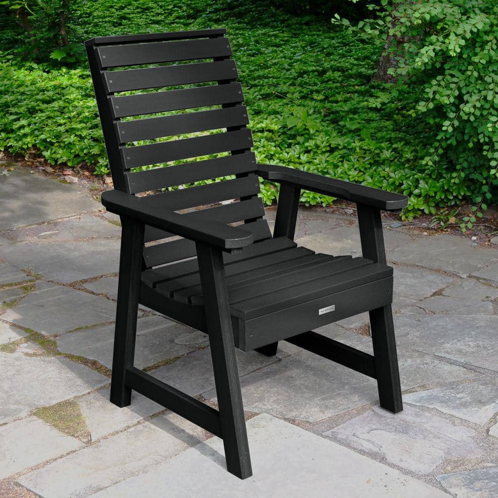 Black Weather-Resistant Synthetic Wood Dining Chair