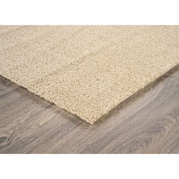 Gramercy 72 in. x 108 in. Champagne Beige Solid Color Plush Polypropylene Rectangle Bath Rug.