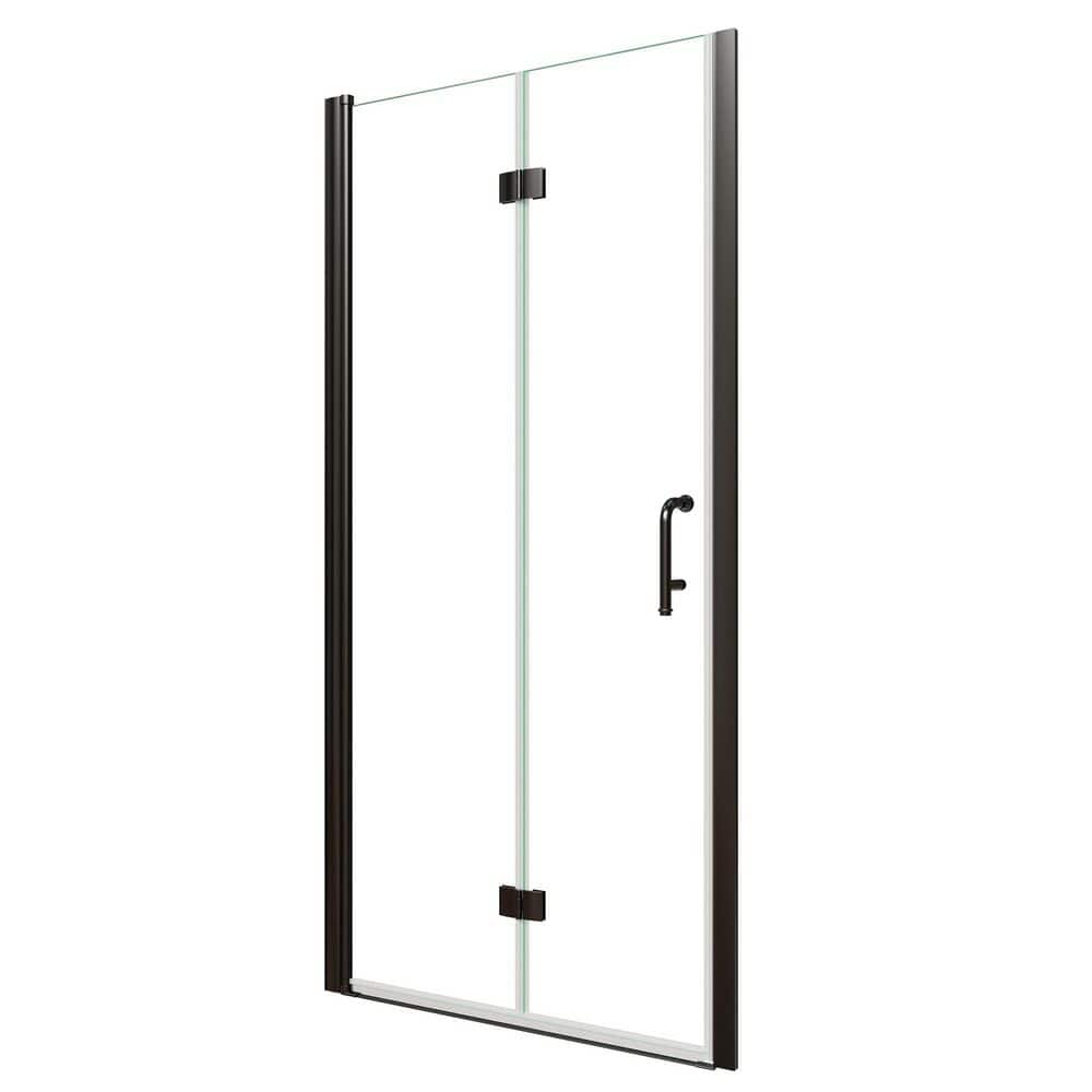 36 in. W x 72 in. H Bifold Semi-Frameless Shower Door in Matte Black with 1/4 in. Clear Glass price history on PriceWatchPro