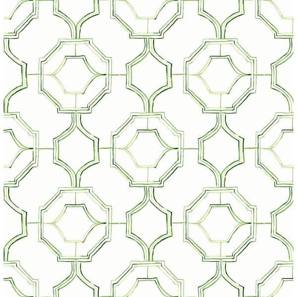 A-Street Prints Gallina Green Trellis Wallpaper