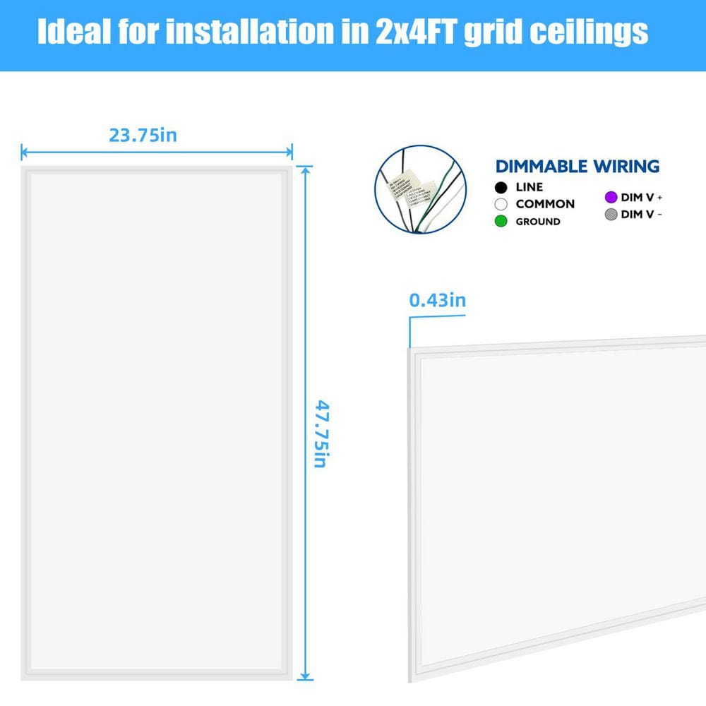 White Aluminum 2x4 LED Flat Panel Light Fixture