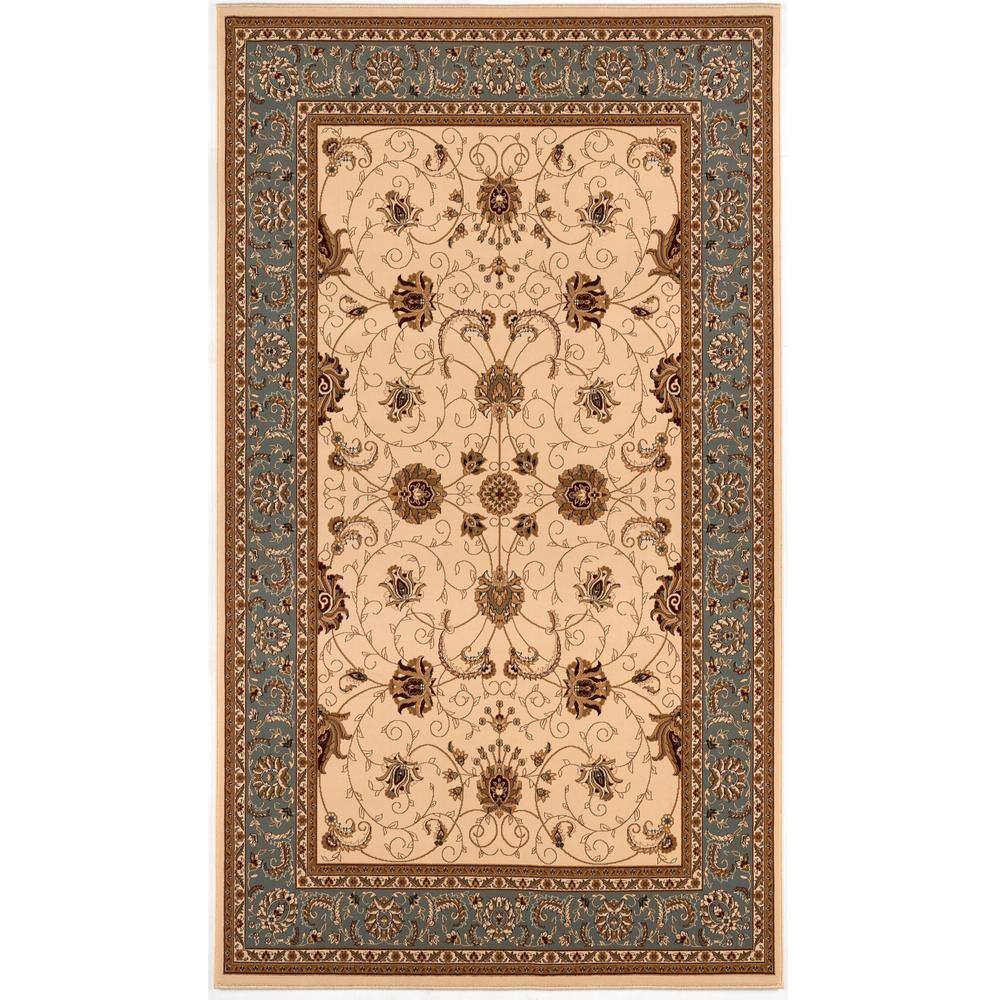 Majestic Cream Blue 2 ft. 3 in. x 4 ft. Traditional Doormat Area Rug Entrance Floor Mat price history on PriceWatchPro