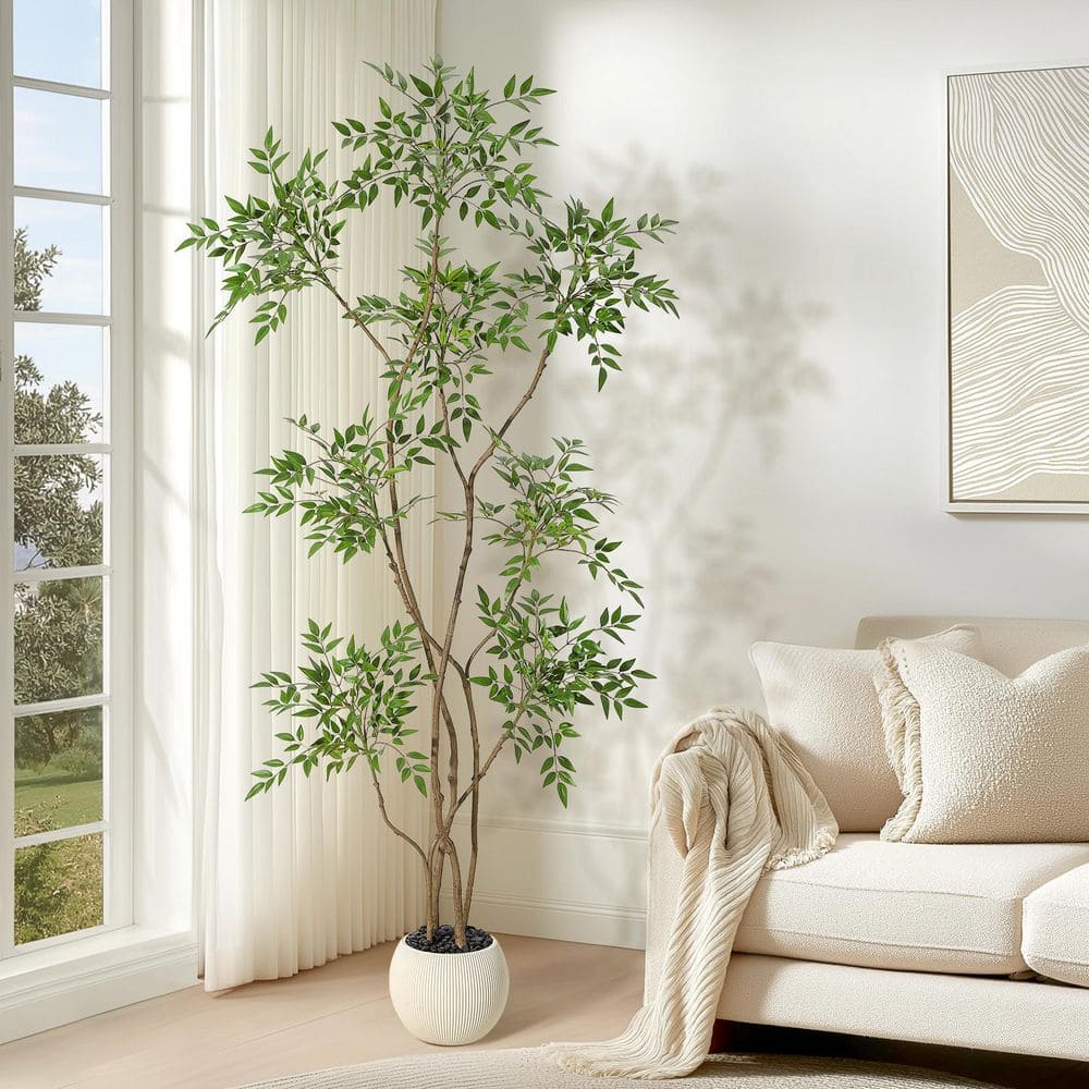 6ft Artificial Plants Indoor, Artificial Nandina Bamboo Tree with