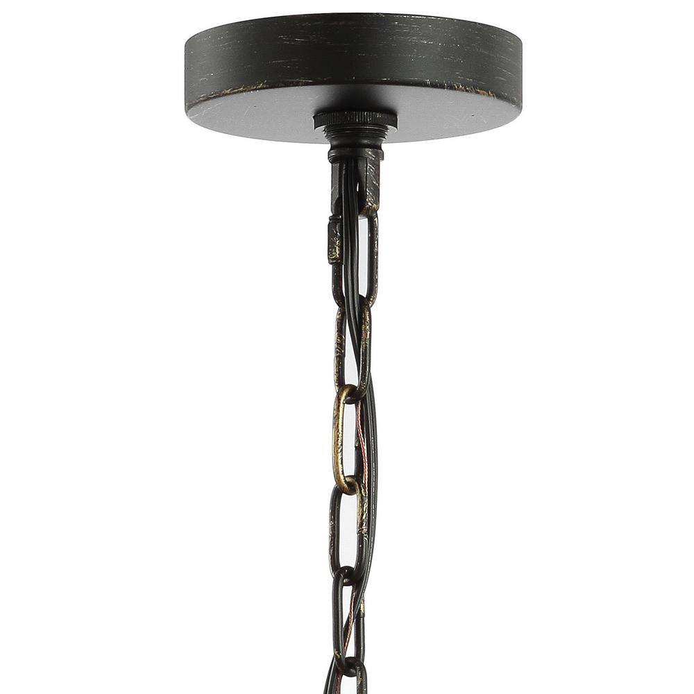 Reese 17" Black and Gold Iron LED Drum Pendant