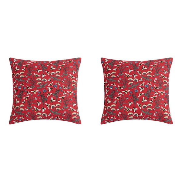 Hampton Bay Beatrice Chili Outdoor Throw Pillow (Set of 2)
