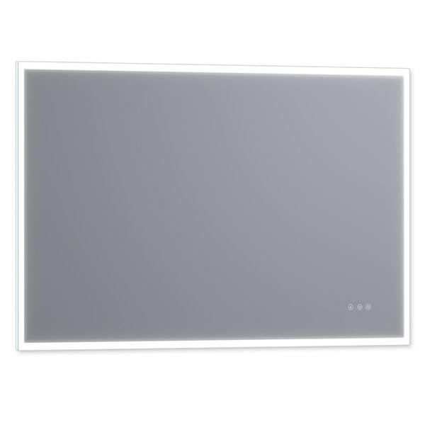 ARPELLA Lucent 60 in. x 36 in. Frameless Wall Mounted LED Vanity Mirror with Color Changer, Dimmer and Defogger