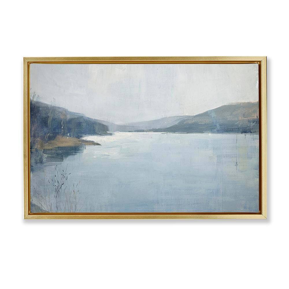 Faded Distant Mountains by LSR Design Studio Gold Floater Frame Nature Graphic Art Print 21 in. x 31 in. price history on PriceWatchPro