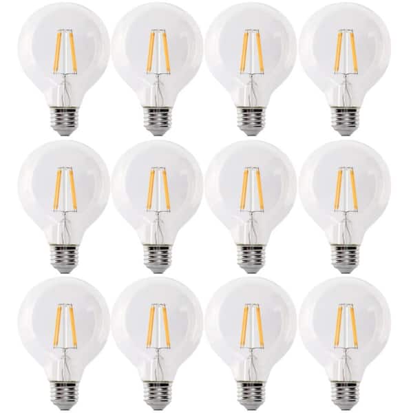 60-Watt Equivalent G25 Globe Dimmable Filament Clear CEC Title 20 E26 LED Vintage Edison LIght Bulb Soft White (12-Pack)