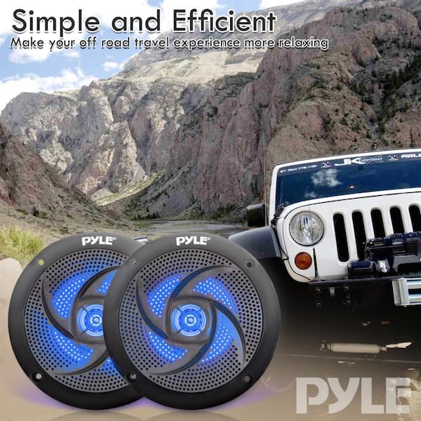 PYLE Waterproof Rated Marine Speakers, Low-Profile Slim Style