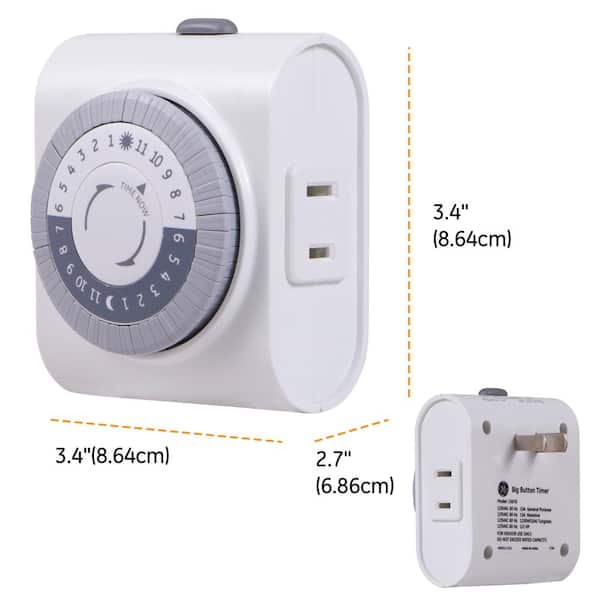 iPower Indoor Mini 24-Hour Mechanical Outlet Timer, 3-Prong, 10-Pack 