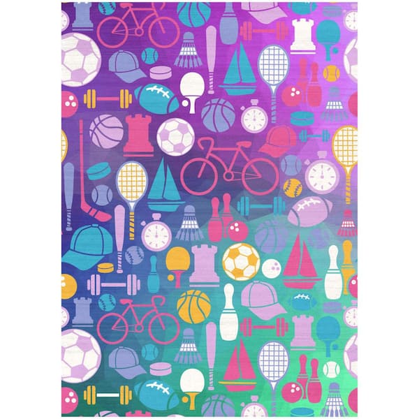 Imagination Purple 4 ft. x 5 ft. Graphic Contemporary Area Rug