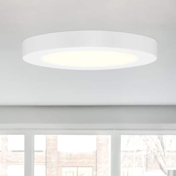 Designers Fountain 5 in. Contemporary White Dimmable Integrated LED Flush Mount for Kitchens