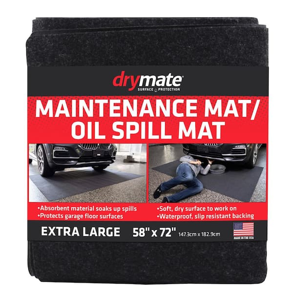 Drymate 6ft. W x 4 ft. 10 in. L Charcoal Commercial/Residential Polyester Garage Flooring Maintenance Mat