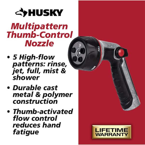 Husky PRO Thumb Control Multi-Pattern Nozzle 622043 - The Home Depot