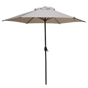 9 ft. Market Outdoor Patio Umbrella with Push Button Tilt and Crank in Beige