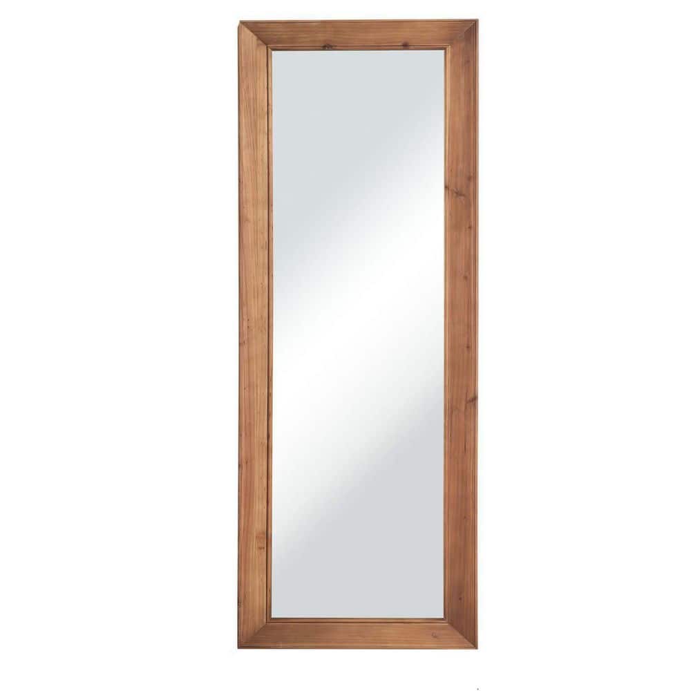 22 in. W x 65 in. H Modern Rectangle Framed Brown Standing Mirror GH