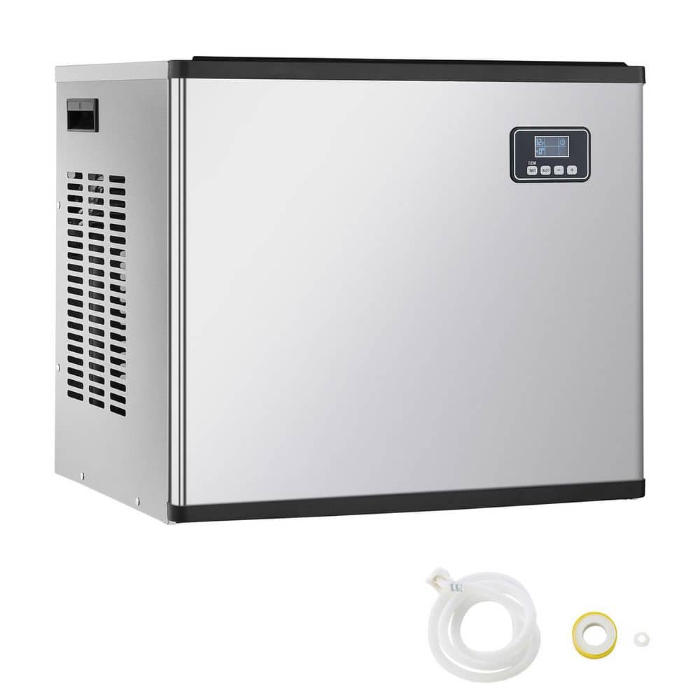 Commercial Ice Maker 500 lb. /Day 17.7 in. W Stainless Steel Self-Cleaning Adjustable Thickness for Restaurants Bars