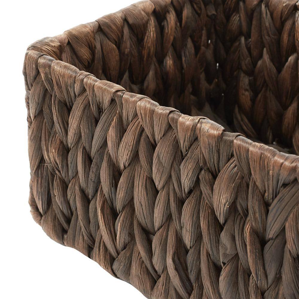 Espresso Seagrass Rectangular Storage Baskets, Set of 2