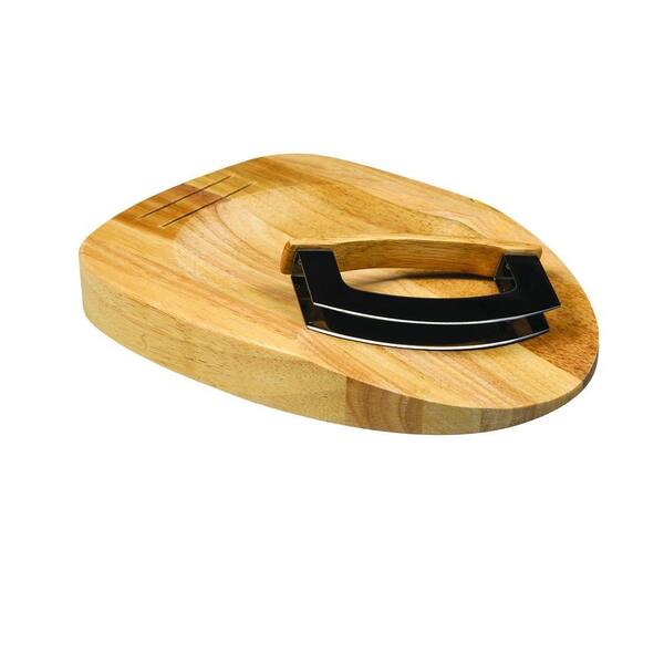 Legacy 2-Piece Wooden Cutting Board with Double-bladed Knife